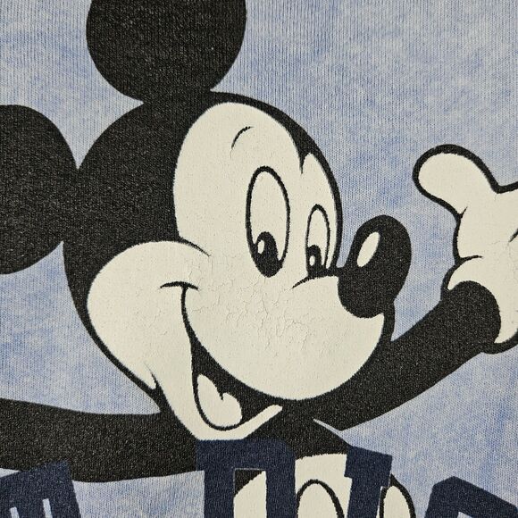 Vintage Walt Disney World Mickey Mouse Pullover Sweatshirt Y2K 90s OSFA Blue - Picture 3 of 16
